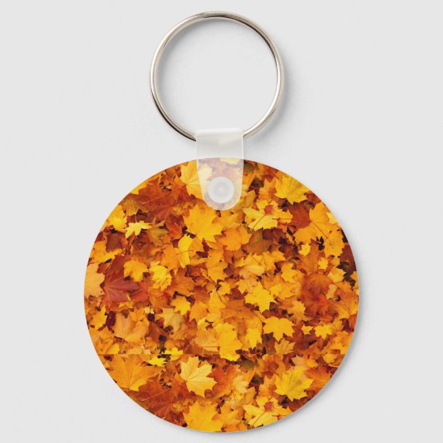 Maple Leaf Pattern Design  Key Ring (Front)