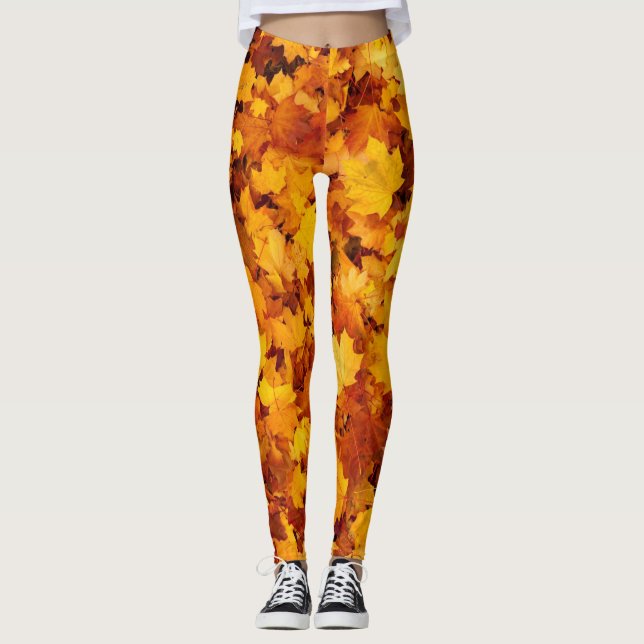 Maple Leaf Pattern Leggings (Front)