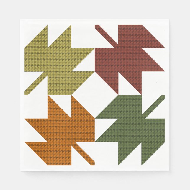 Maple Leaf Quilt Pattern Design 1 Napkin (Front)