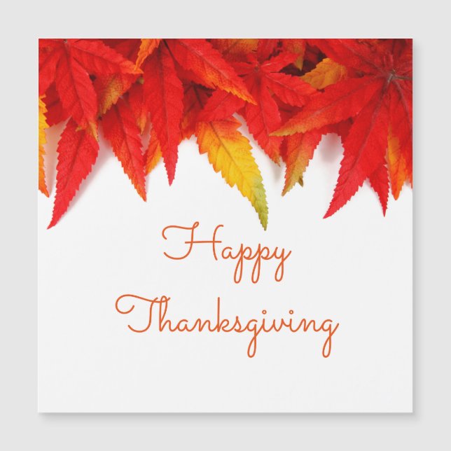 Maple Leaf Red Fall Leaves Happy Thanksgiving 2020 (Front)