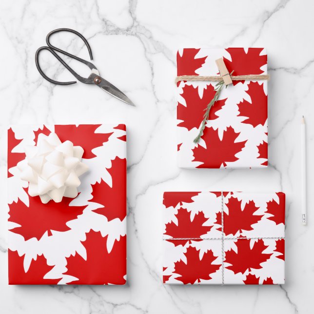 Maple leaf symbol of Canada.  Wrapping Paper Sheet (Front)