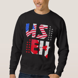 Maple Leaf Us Flag Canadian American Pride Useh Ca Sweatshirt