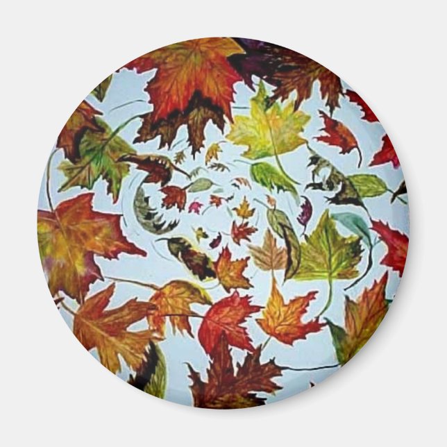 Maple Leaf Vortex painting Magnet (Front)