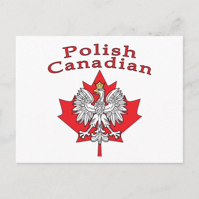 Maple Leaf With Polish Canadian Postcard (Front)