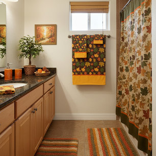 Maple leaves bath towel set