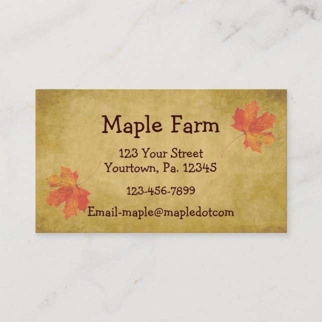 Maple Leaves Business Card (Front)