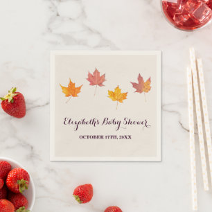 Maple Leaves Fall Baby Shower Napkin