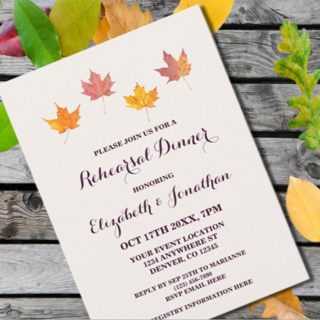 Maple Leaves Fall Rehearsal Dinner Invitation (Creator Uploaded)