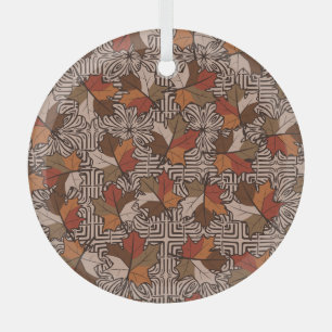 Maple Leaves Four-Finger Flower Pattern Glass Tree Decoration