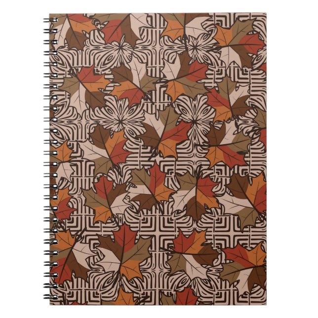 Maple Leaves Four-Finger Flower Pattern Notebook (Front)