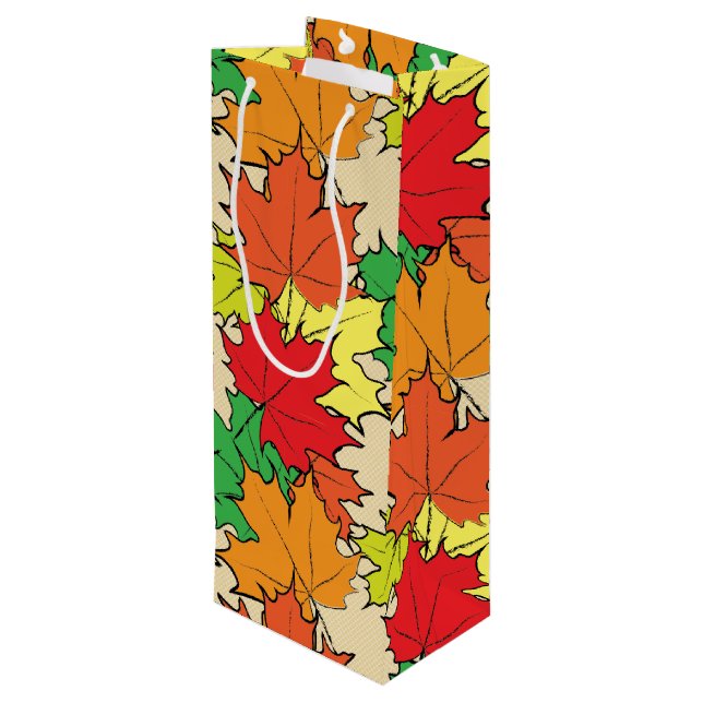 Maple leaves I Wine Gift Bag (Back Angled)