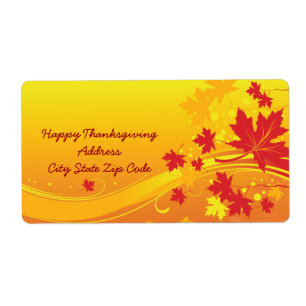 Maple leaves in fall colours custom address label