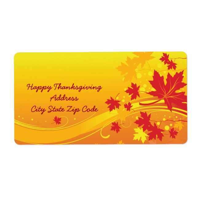 Maple leaves in fall colours custom address label (Front)