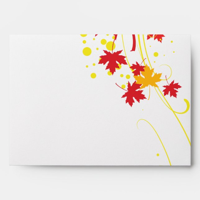 Maple leaves in fall colours custom envelope (Front)