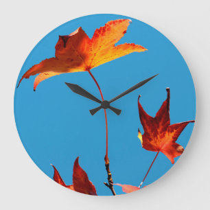 Maple Leaves Large Clock