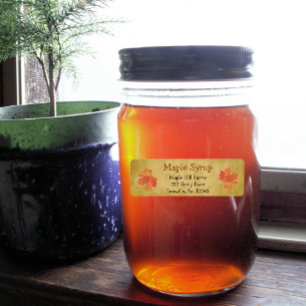 Maple Leaves Maple Syrup Label Small