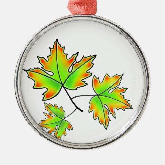 Maple Leaves Metal Tree Decoration (Front)