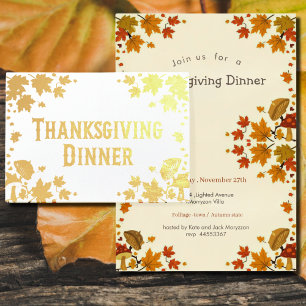  maple leaves& musrooms - Thanksgiving invitation