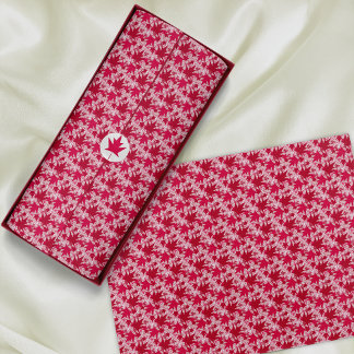 Maple Leaves on a Pink Background Tissue Paper