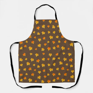Maple leaves on Brown Background Apron