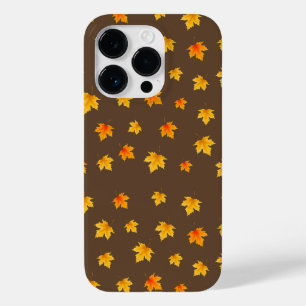 Maple leaves on Brown Background Case-Mate iPhone 14 Pro Case