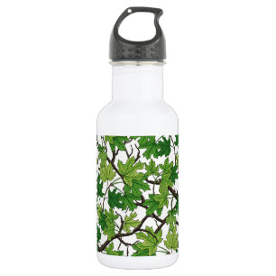 Maple leaves on white 532 ml water bottle