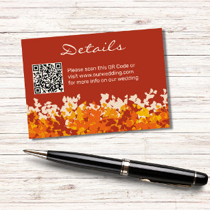 Maple Leaves Orange & Terracotta Autumn Wedding Enclosure Card