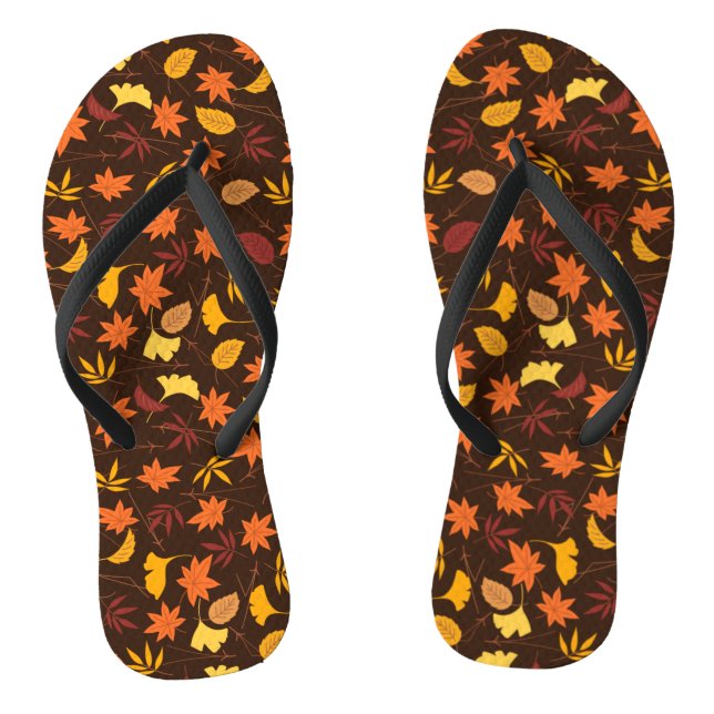 Maple Leaves Pattern-45947 Jandals (Footbed)