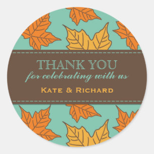 Maple Leaves Pattern Wedding Favour Stickers