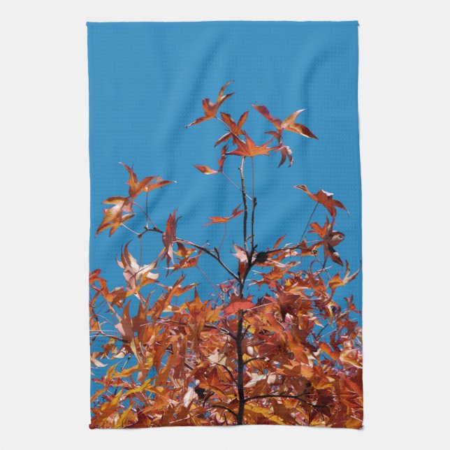 Maple Leaves Tea Towel (Vertical)