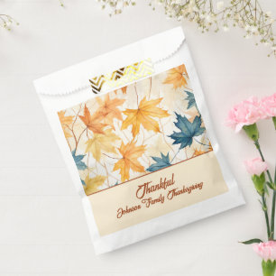 Maple Leaves Thankful Thanksgiving Brunch Dinner Favour Bags