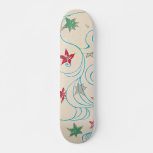 Maple Leaves Vintage Japanese Pattern Skateboard