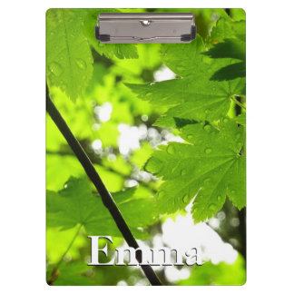 Maple Leaves with Raindrops Clipboard