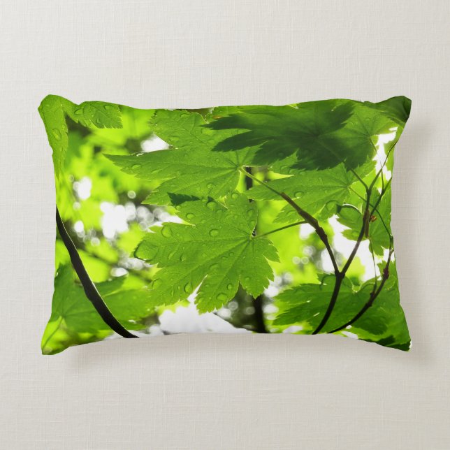 Maple Leaves with Raindrops Decorative Cushion (Front)