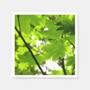 Maple Leaves with Raindrops Napkin