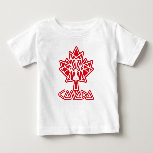 MAPLE MADE WITH TRIANGLES CANADA FLAG BY MASANSER BABY T-Shirt (Front)