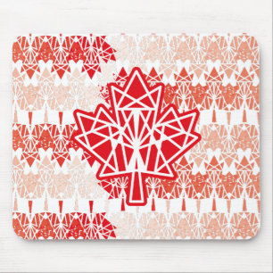 MAPLE MADE WITH TRIANGLES CANADA FLAG BY MASANSER MOUSE PAD