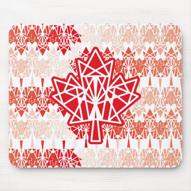 MAPLE MADE WITH TRIANGLES CANADA FLAG BY MASANSER MOUSE PAD (Front)