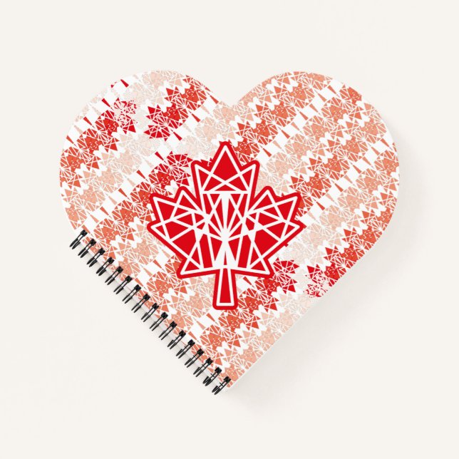 MAPLE MADE WITH TRIANGLES CANADA FLAG BY MASANSER NOTEBOOK (Front)
