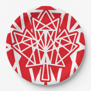 MAPLE MADE WITH TRIANGLES CANADA FLAG BY MASANSER PAPER PLATE