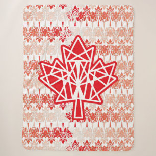 MAPLE MADE WITH TRIANGLES CANADA FLAG BY MASANSER SHERPA BLANKET