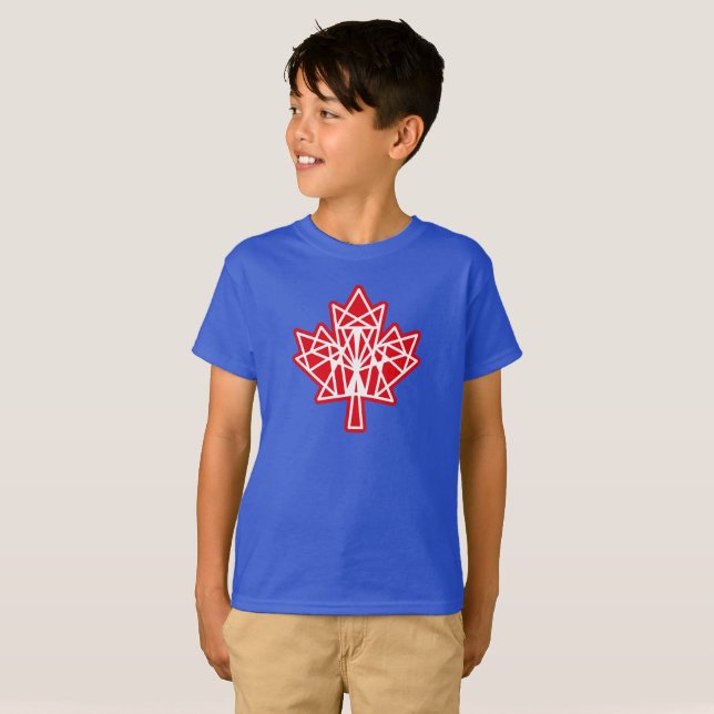 MAPLE MADE WITH TRIANGLES CANADA FLAG BY MASANSER T-Shirt (Front Full)