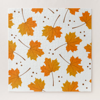 Maple Mirth: Cartoon Autumn Leaves Jigsaw Puzzle