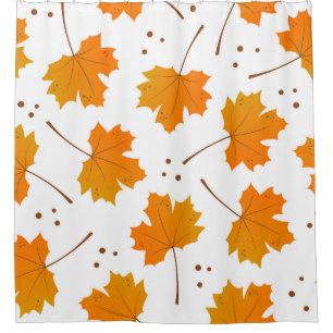 Maple Mirth: Cartoon Autumn Leaves Shower Curtain
