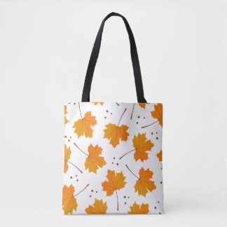 Maple Mirth: Cartoon Autumn Leaves Tote Bag