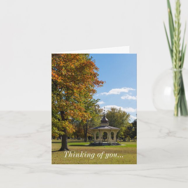 Maple Park Autumn Gazebo Thinking Of You Card (Front)