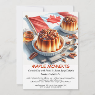 Maple & Pecan Pie Watercolor Design   Canada Day Invitation