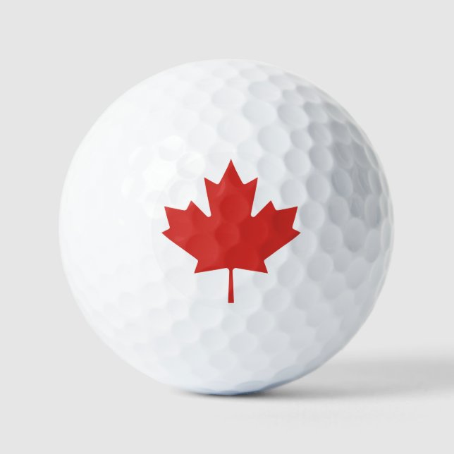 Maple Pride Golf Ball: Bright Red Leaf Design Balls (Front)