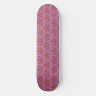 Maple red leaf with paint blots and stains skateboard