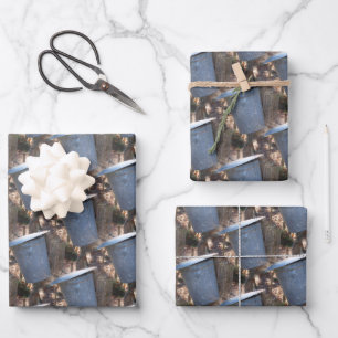 Maple Sugar Sap Bucket Nature Pattern  Wrapping Paper Sheet